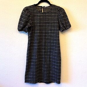 Zara Classic Puff Sleeve Fit & Flare Dress size Small Career Knee Length Dress